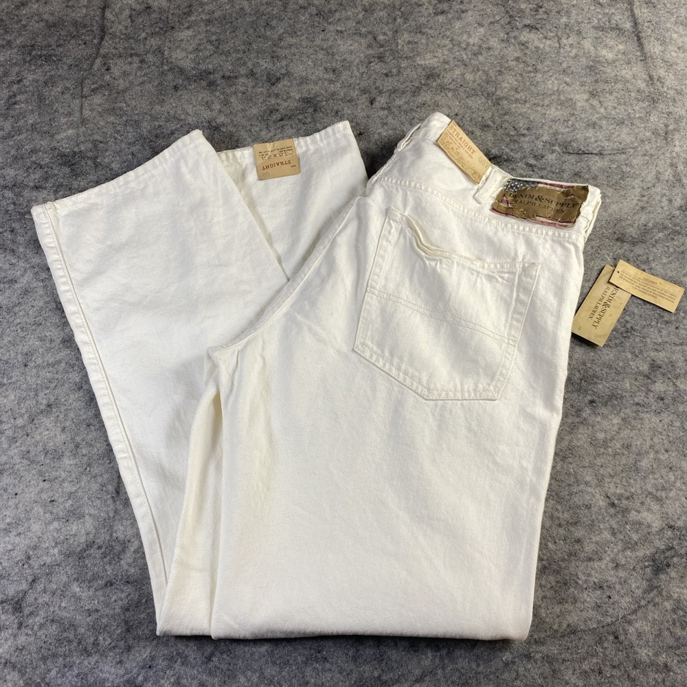 Denim & Supply‎ Ralph Lauren Jeans Men's 38/32 White Denim Bedford Straight Leg